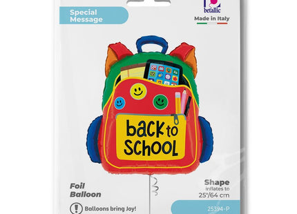 ABC Shape Folienballon Back to School Rucksack | 64cm