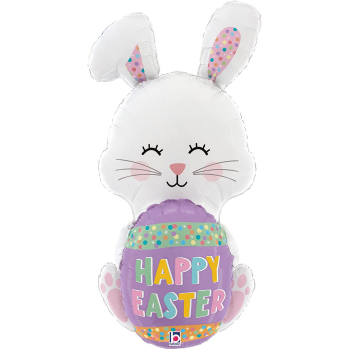 36" Folienballon Shape Hase Happy Easter | 91 cm
