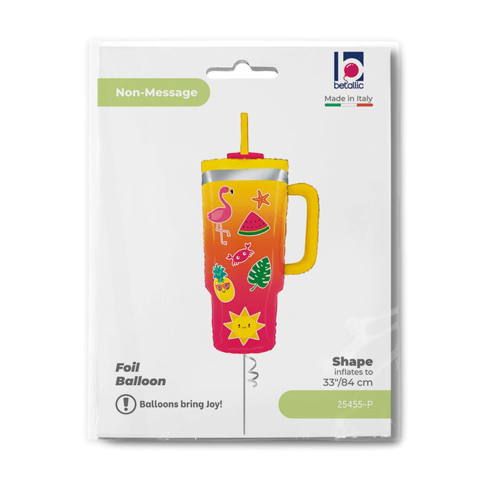 33" Folienballon Sommer Trinkbecher | 84 cm