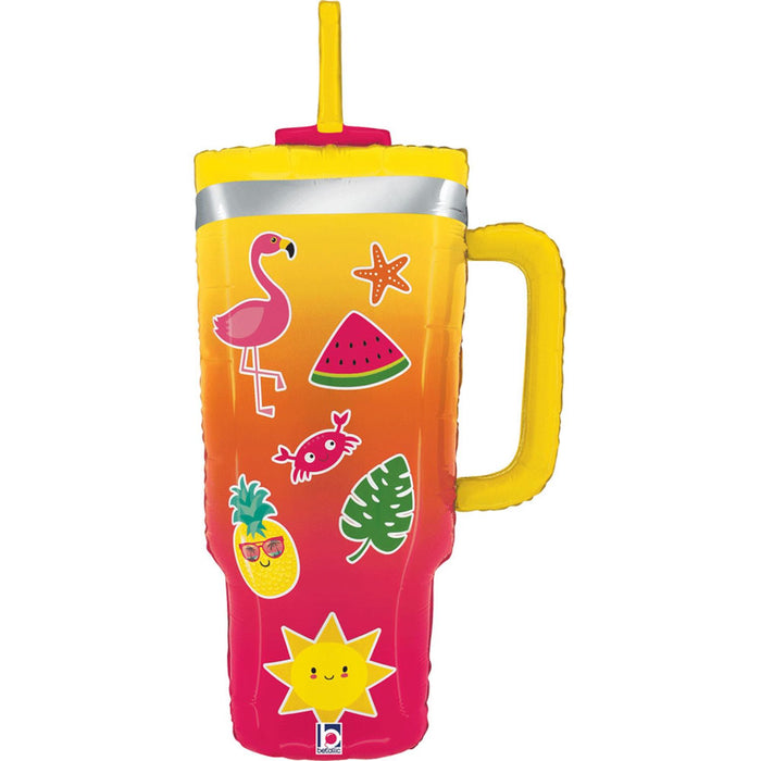33" Folienballon Sommer Trinkbecher | 84 cm