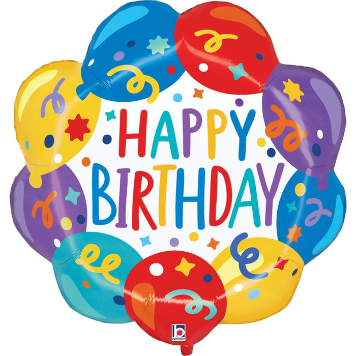 27" Folienballon Shape Kranz Happy Birthday | 69 cm