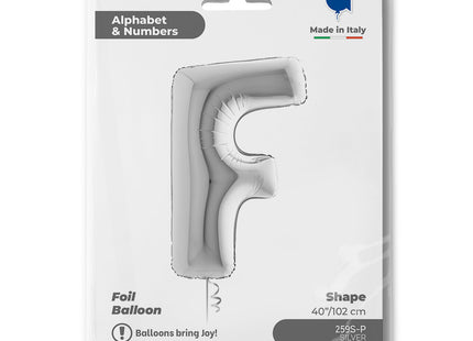 Riesenbuchstabe Folienballon 40"/102cm | Silber #F
