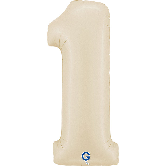 Riesenzahl Folienballon 26"/66cm | Satin Cream #1