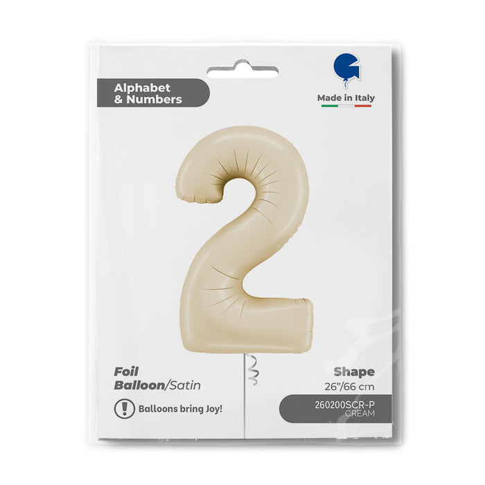 Riesenzahl Folienballon 26"/66cm | Satin Cream #2
