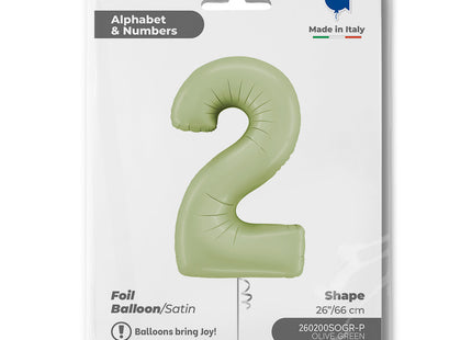 Riesenzahl Folienballon 26"/66cm | Satin Olive #2