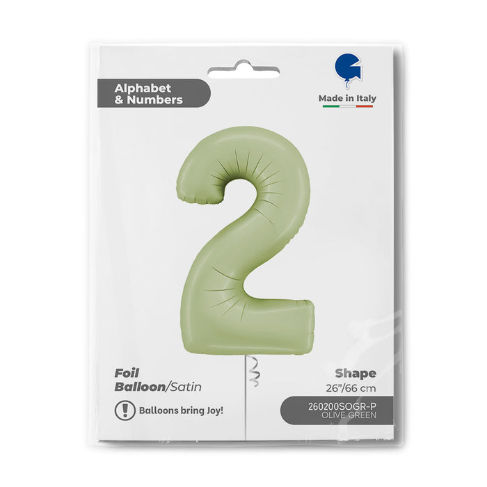 Riesenzahl Folienballon 26"/66cm | Satin Olive #2
