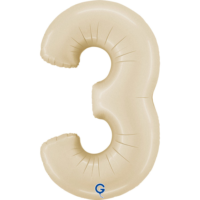 Riesenzahl Folienballon 26"/66cm | Satin Cream #3