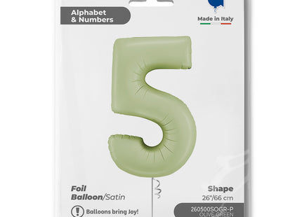 Riesenzahl Folienballon 26"/66cm | Satin Olive #5
