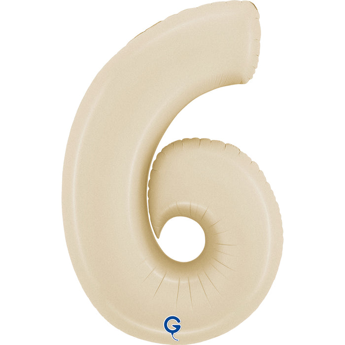 Riesenzahl Folienballon 26"/66cm | Satin Cream #6