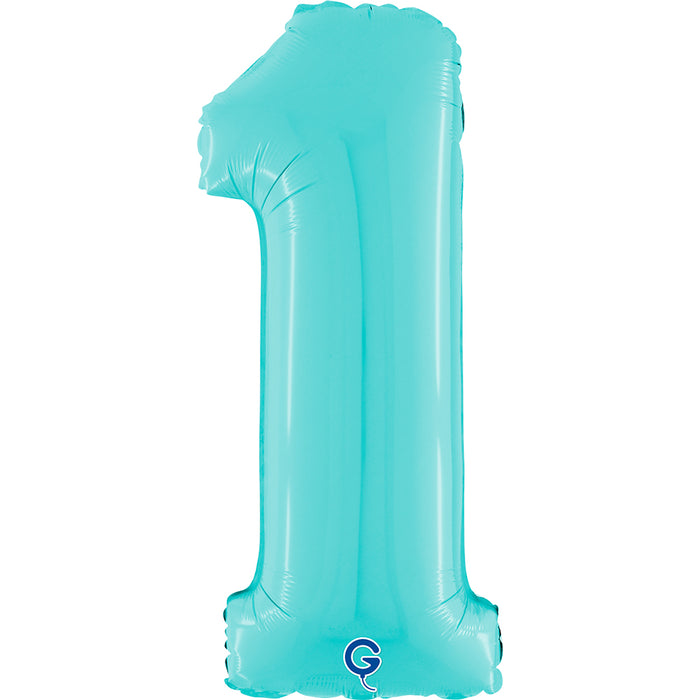 Riesenzahl Folienballon 26"/66cm | Pastel Blue #1