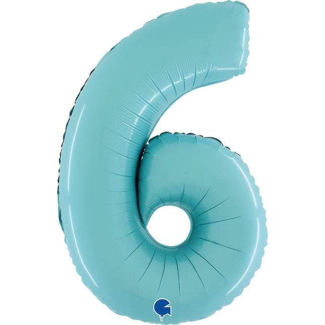 Riesenzahl Folienballon 26"/66cm | Pastel Blue #6