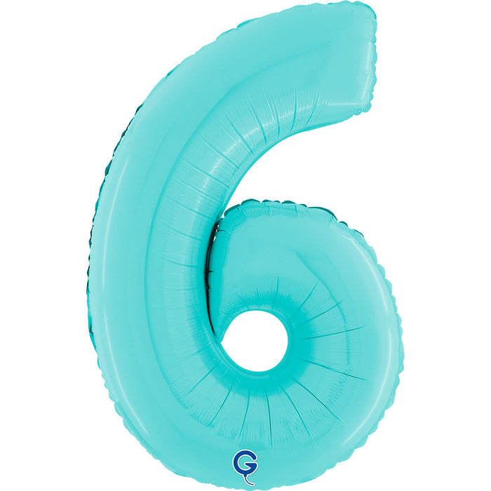 Riesenzahl Folienballon 26"/66cm | Pastel Blue #6