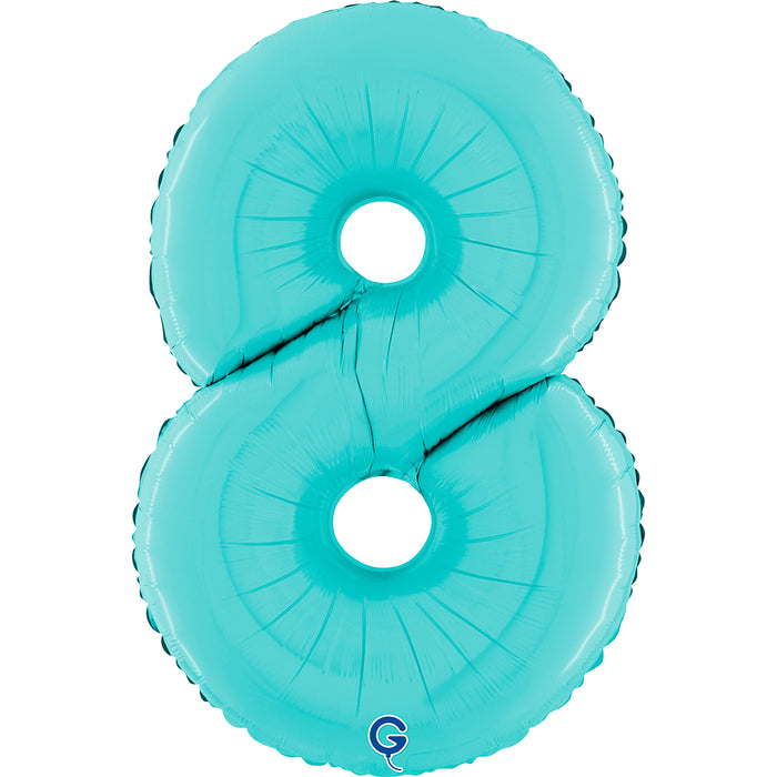 Riesenzahl Folienballon 26"/66cm | Pastel Blue #8