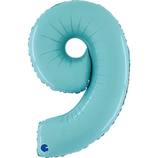 Riesenzahl Folienballon 26"/66cm | Pastel Blue #9