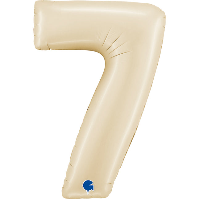Riesenzahl Folienballon 26"/66cm | Satin Cream #7