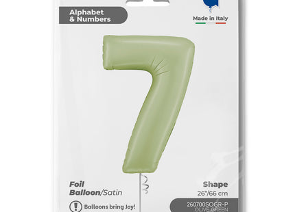 Riesenzahl Folienballon 26"/66cm | Satin Olive #7