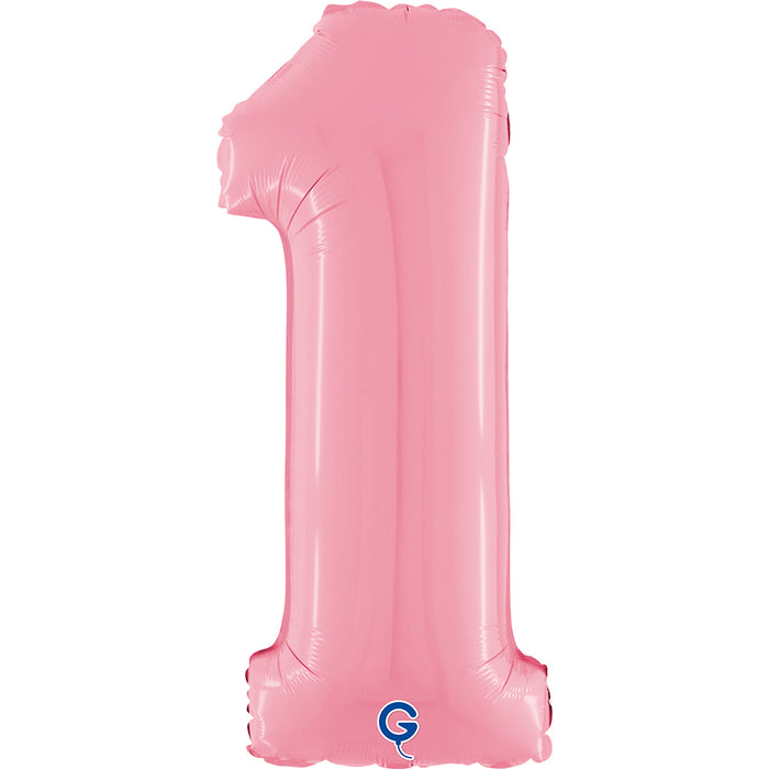 Riesenzahl Folienballon 26"/66cm | Pastel Pink #1