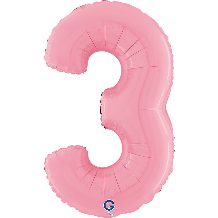 Riesenzahl Folienballon 26"/66cm | Pastel Pink #3