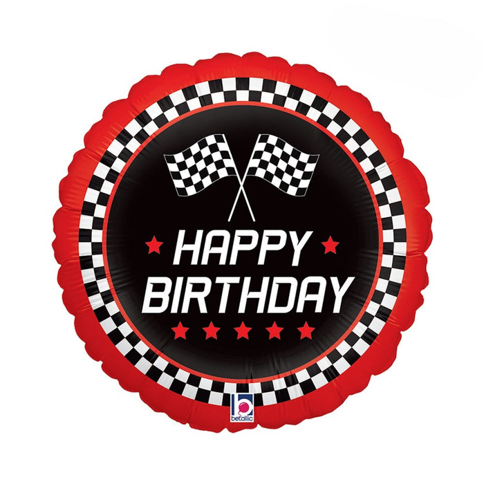 18"/Ø46cm Folienballon "Happy Birthday" Zielflagge