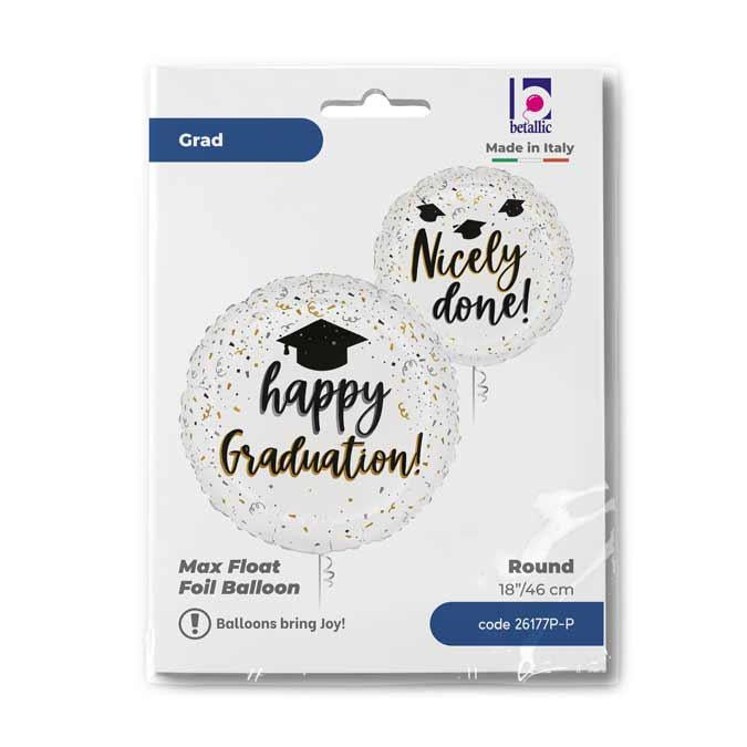18"/Ø46cm Folienballon "Happy Graduation" Nicely done