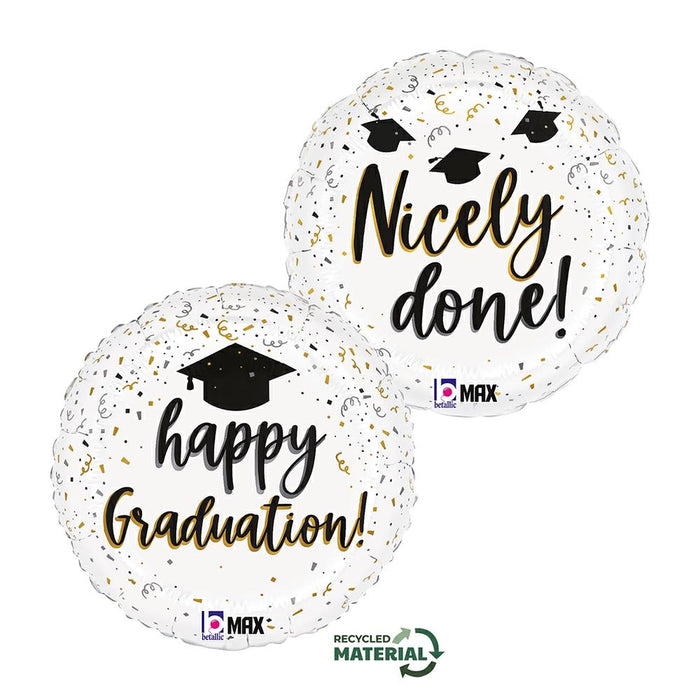 18"/Ø46cm Folienballon "Happy Graduation" Nicely done