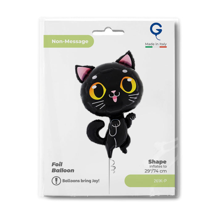 29" Folienballon Lose Katze | 74 cm - Schwarz (Non-Metallic)