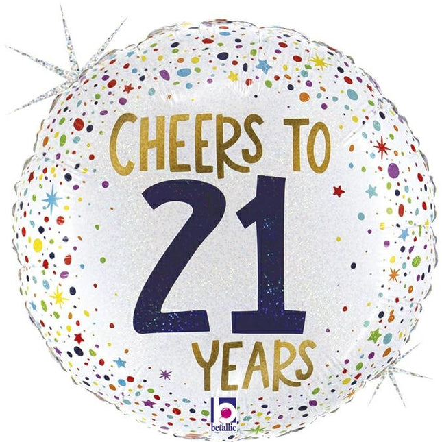 ABC18 Folienballon "Cheers to 21 Years" | 45cm