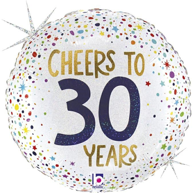 18"/Ø46cm Folienballon "Cheers to 30 Years"