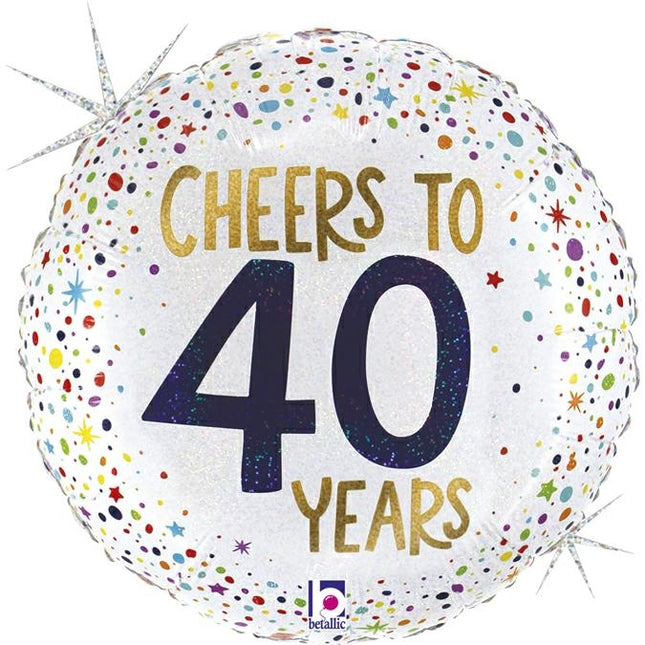 ABC18 Folienballon "Cheers to 40 Years" | 45cm