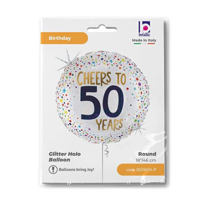 ABC18 Folienballon "Cheers to 50 Years" | 45cm