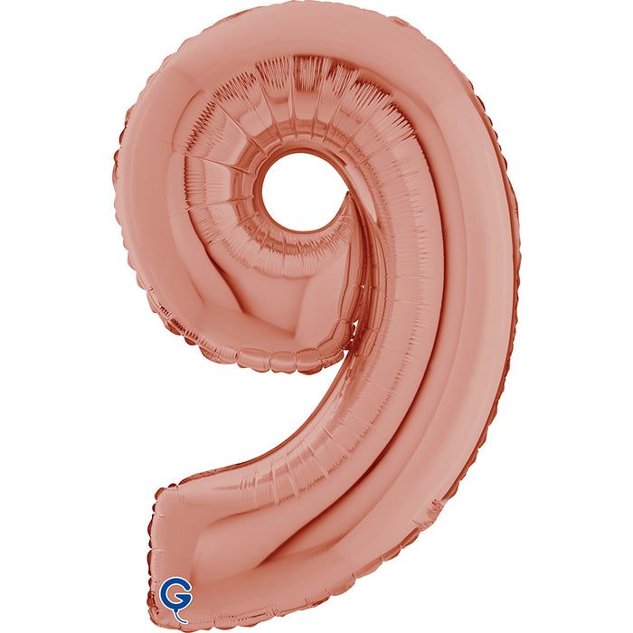 Riesenzahl Folienballon 26"/66cm | Rosegold #9