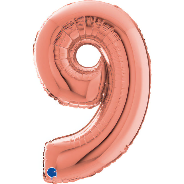 Riesenzahl Folienballon 26"/66cm | Rosegold #9