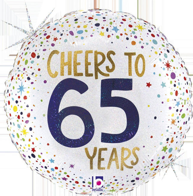 ABC18 Folienballon "Cheers to 65 Years" | 45cm