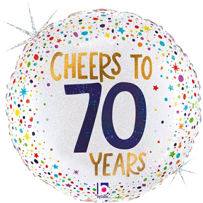 18"/Ø46cm Folienballon "Cheers to 70 Years"