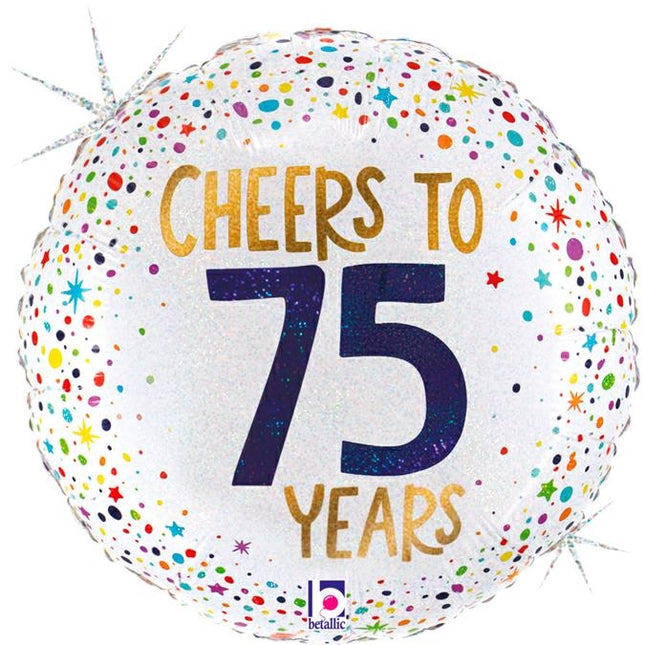 ABC18 Folienballon "Cheers to 75 Years" | 45cm