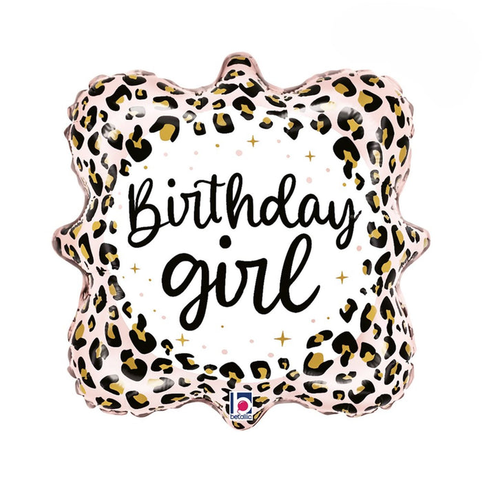 18"/Ø46cm Folienballon "Leopard Birthday Girl"