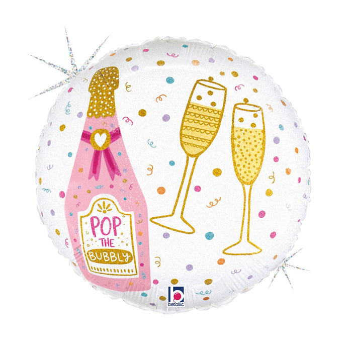 18"/Ø46cm Folienballon "Party time" Holografisch