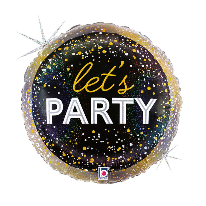 18"/Ø46cm Folienballon Happy Birthday - Let`s Party Holog