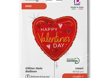 ABC18 Herz "Happy Valentine´s Day" 46 cm | Rot