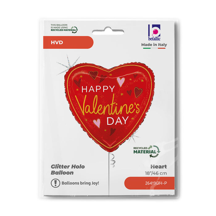 ABC18 Herz Folienballon "Happy Valentines´s Day" | Ø 46 cm | Rot