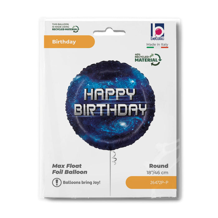 18"/Ø46cm Folienballon "Happy Birthday" Galaxy