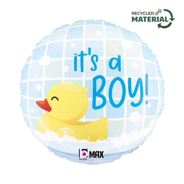 ABC18 Folienballon Ente "It´s a Boy" | 46 cm