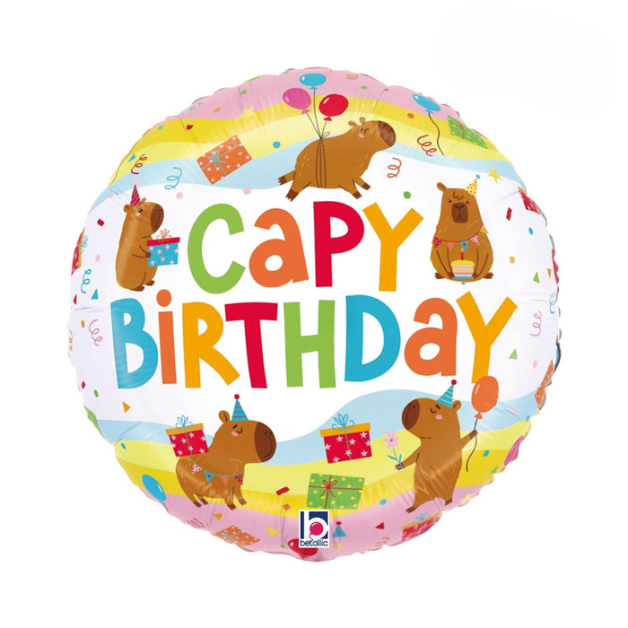 18"/Ø46cm Folienballon Capybara Birthday