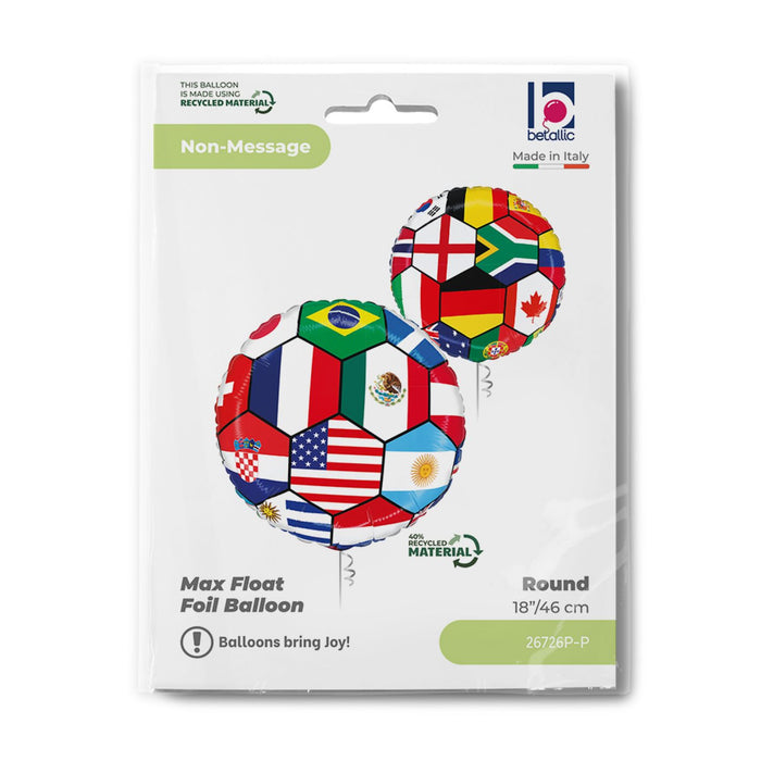 18"/Ø46cm Folienballon Fußball Länder