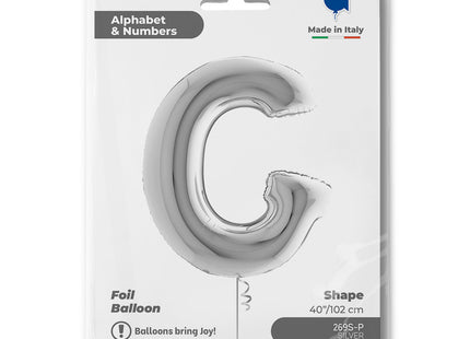 Riesenbuchstabe Folienballon 40"/102cm | Silber #G