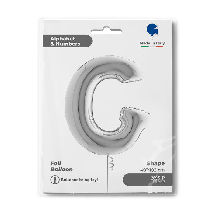 Riesenbuchstabe Folienballon 40"/102cm | Silber #G