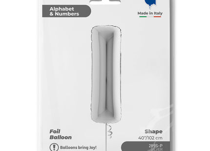 Riesenbuchstabe Folienballon 40"/102cm | Silber #I