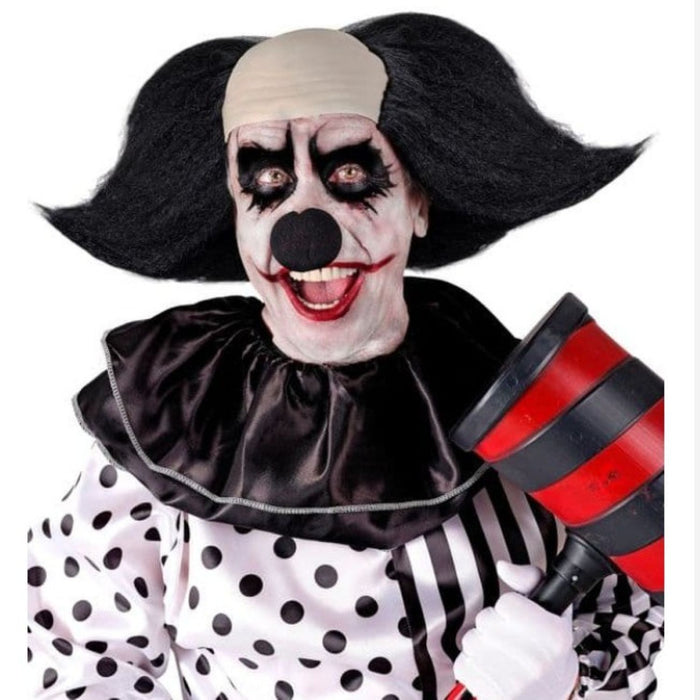 Herren Perücke "Killerclown mit Glatze und Haaren" | Schwarz