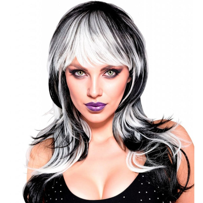 Damen Perücke "Vampirin" | Schwarz/Weiß