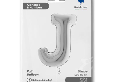 Riesenbuchstabe Folienballon 40"/102cm | Silber #J